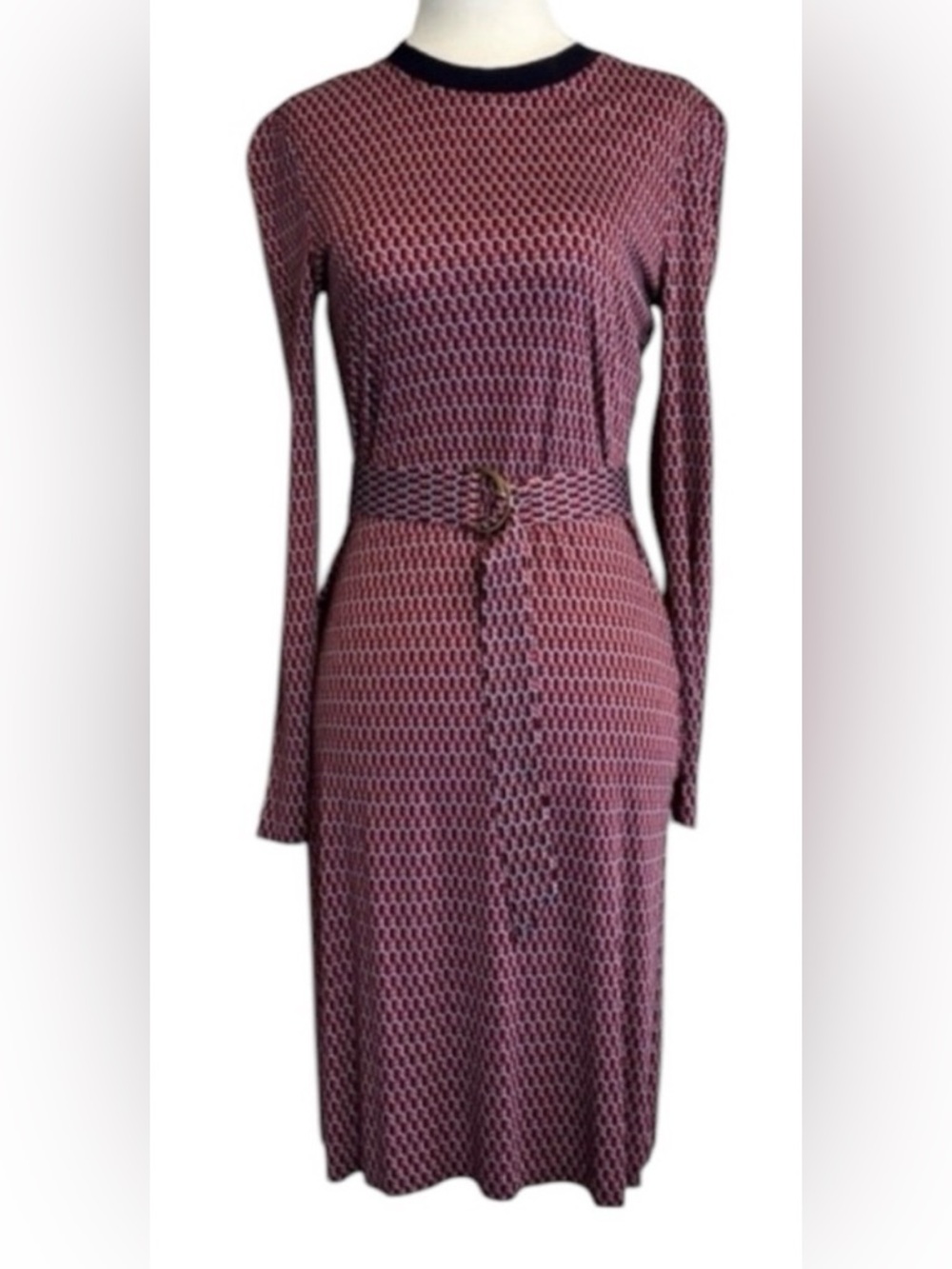 Tory Burch Long Sleeve Belted Midi Dress XS